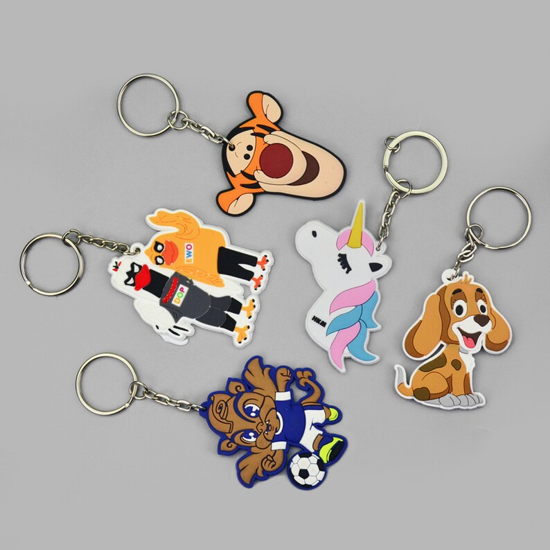 Custom 3d Rubber Keychains Soft PVC Keychain Cool Key Chains Etsy
