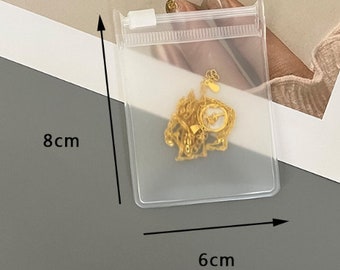 100 2.35x3in/6x8cm custom matte Frosted Jewelry zipper Bag，customized high-quality jewelry packaging, custom jewelry bag with you logo
