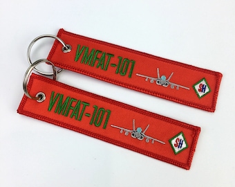 Custom Embroidered Keychain: Airplane Promotion, Metal Ring