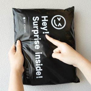 Bolsas de correo de polietileno negras personalizadas de 50 a 500 unidades, bolsas de envío personalizadas con logotipo de un color, bolsas de envío negras mate personalizadas