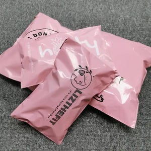 100 sobres de polietileno rosa de 10 x 14 pulgadas, listos para enviar o personalizados, bolsas de envío rosa con su diseño, bolsas de franqueo rosa personalizadas