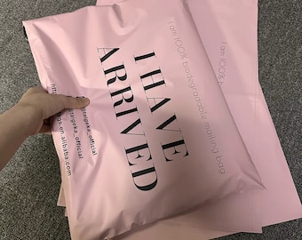 1000 baby pink Poly Mailers with logo,Shipping bags,Shipping Envelope,Custom your design Print Personalized logo mailing bag