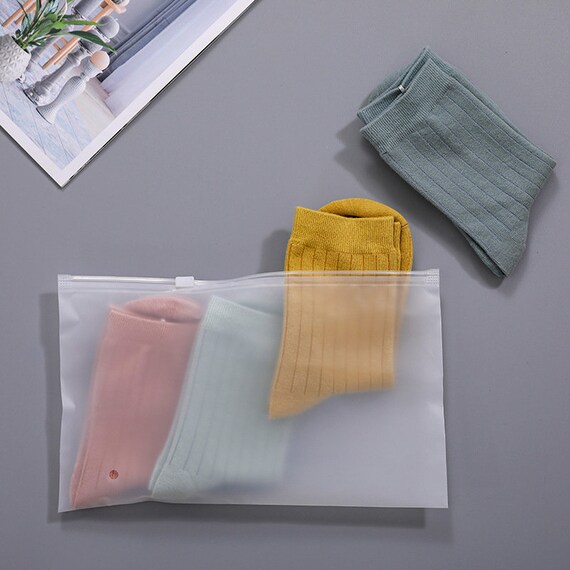 50pcs 120micron Both Sides Clear Clothing Zipper Bag Resealable Underwear  T-shirt Baby Clothes Toys Towel