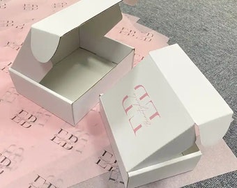 50 Corrugated Recyclebar Benutzerdefiniertes Logo Rosa Geschenkverpackung Papier Mailer Post Versandkartons für kleine Unternehmen