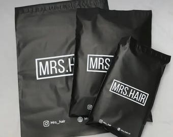 Sobres de polietileno negros con logotipo personalizado: bolsas para embalaje de ropa