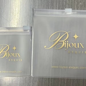 100 buste per gioielli personalizzate, buste trasparenti in PVC con cerniera, confezioni personalizzate per gioielli di alta qualità, buste per gioielli personalizzate con il tuo logo