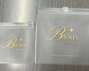 100 pochettes à bijoux personnalisées, sac ziplock transparent en pvc, emballage de bijoux personnalisé de haute qualité, pochette à bijoux personnalisée avec votre logo