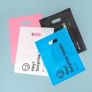 50-1000Pcs Custom Shopping Bags with Logo for Boutique Custom Plastic Bags with Logo Custom Merchandise Bags with Logo for Business