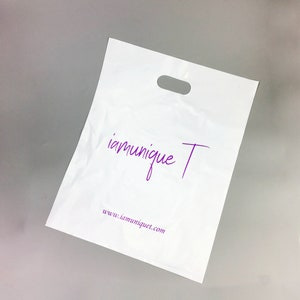 custom plastic shopping bags, personalized gift bags wholesale, plastic die cut poly mail bags with custom logo.