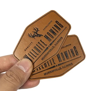 50 Custom Personalized leather patches with Logo, Text, or Initials - Blank Leather Patches , PU leather patch, Faux Leather Knitting tags
