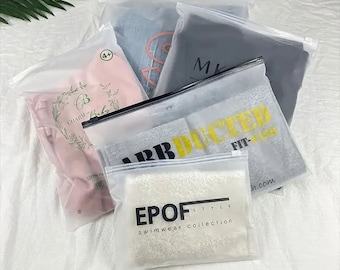 100-1000Pcs Custom Frosted Zipper  Bags High Quality Plastic Bags Custom Packaging Poly bags Clothes Zip Bags for Poly Mailers