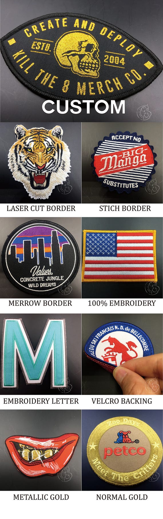 Clear Letter Woven Clothing Patch with Best Velcro Back for Custom