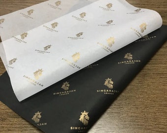 500 STK. SKRÄDDARSYDDA TISSÄTTEPAPPER, Specialtryckt silkespapper, Silkespapper med anpassad logotyp, Personligt silkespapper för presenter, Bästsäljare