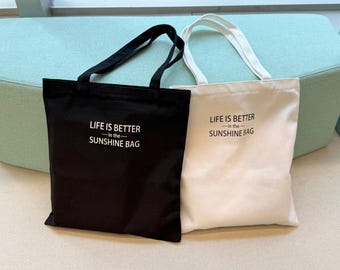 Personalized Canvas Tote Bag: Custom Logo, Text Printing - Bulk Orders