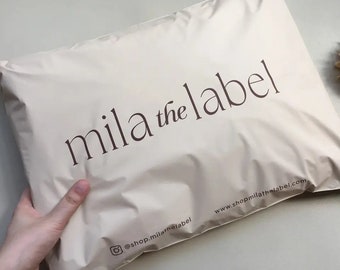 50-500 Custom cream beige biodegradable Poly Mailers Bag, Custom Shipping Bag With One Color Logo, Custom Matte Postage Bag