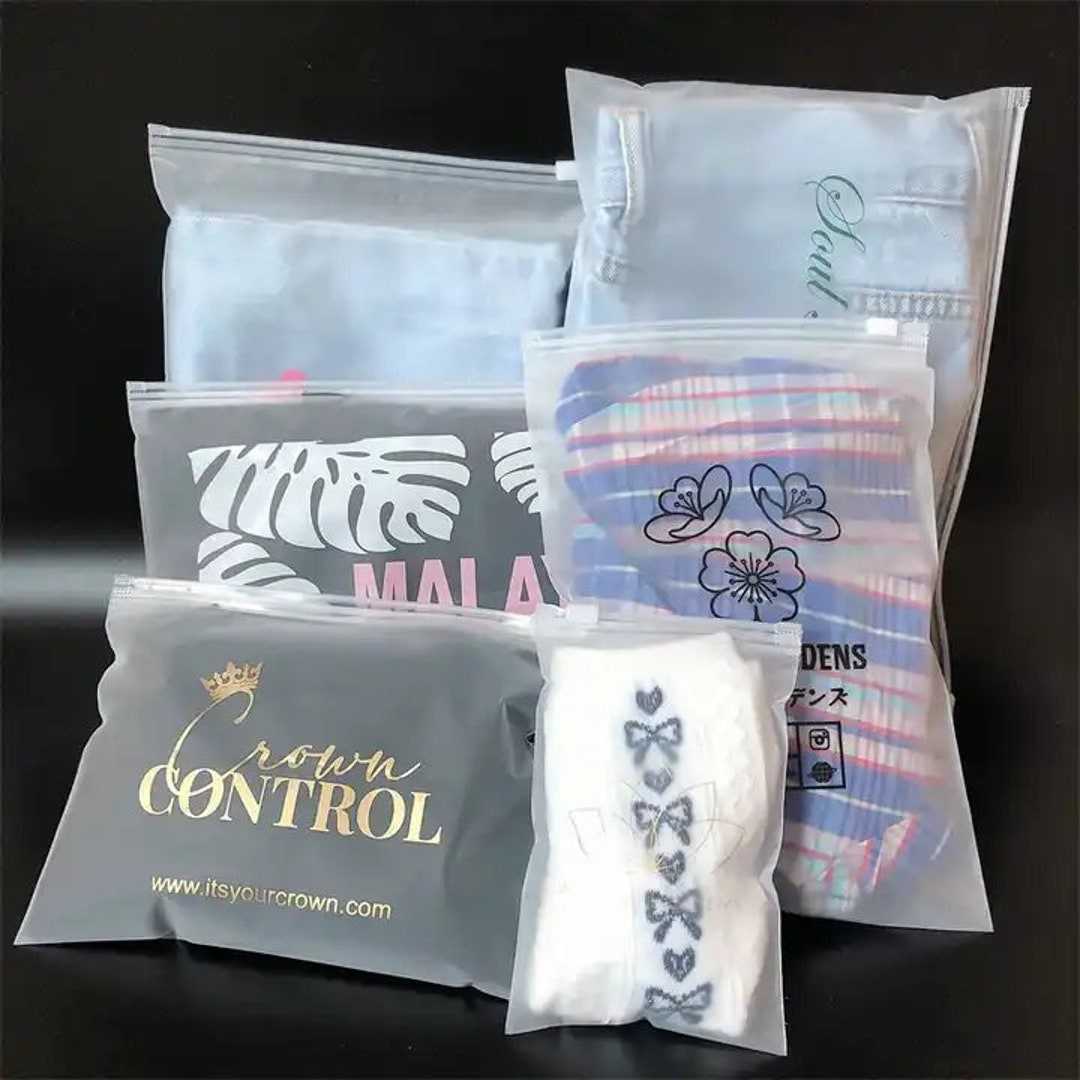 Custom Logo Frosted Sealing Zip Lock Bag Clothing For Underwear