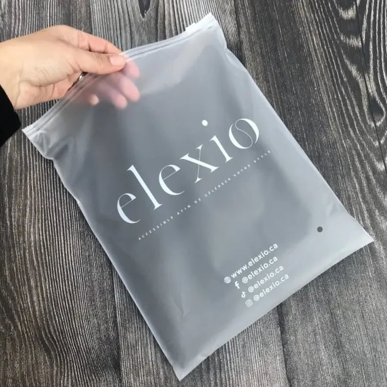 300 anpassade frostade dragkedjepåsar med logotyp, klädpåsar för underkläder, leksaker, sminkförpackningar med logotyptryck, anpassade paketpåsar, dragkedjepåse bild 2