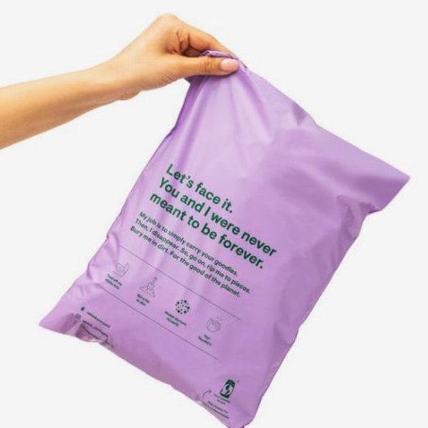 Custom 10*14" 100 Custom Plastic Self Seal Mail Bags Mailing Sacks Adhesive Post Bags purple Delivery Postage Waterproof