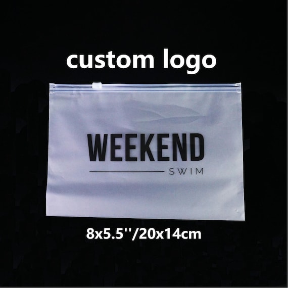 50pcs Custom frosted zipper bags, clear zip lock bag, high quality clothes  plastic bag for Clothing