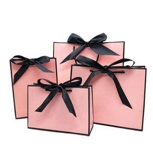 100 pezzi di borse di carta per boutique con logo personalizzato, borse per la spesa con manico, borse per abbigliamento, borse per la vendita al dettaglio, borse regalo per feste, borse per matrimoni