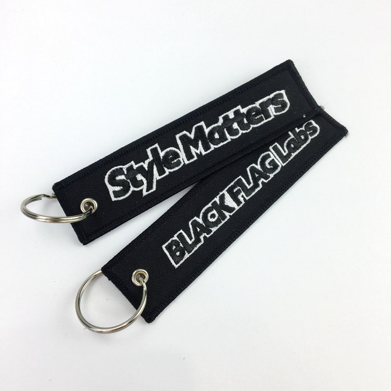 Custom embroidered woven keychain for clothing customized Etsy