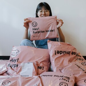 Bolsa de correo de polietileno rosa de 50 a 500 unidades, lista para enviar o personalizada, bolsa de envío rosa con su diseño, bolsa de envío rosa personalizada, paquete rosa con su logotipo personalizado