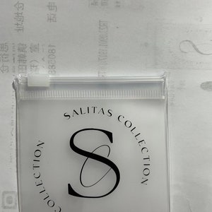 100個 3.75 x 4インチ/9.5 x 10 cm カスタムロゴジュエリーバッグ、ブレスレットバッグ、ネックレスバッグ、リングバッグ、透明パッケージバッグ