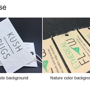 May include: Four fabric swatches with different background colors: bleach white, off white, natural, and black. Each swatch has a different text label: "TIMETIDE", "KUSH RUGS", "ETHEREAL FLOW", and "marna".