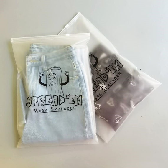 50pcs Custom frosted zipper bags, clear zip lock bag, high quality clothes  plastic bag for Clothing Coat Jeans Hoodies Package