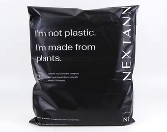 Custom 10x14" Compostable Black Poly Mailers - 300pcs