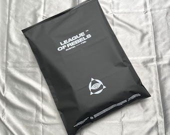 100 schwarze Reißverschlusstaschen mit Logo, maßgeschneiderte Kleidungsbeutel für tshirt.hoodie Verpackung mit Logo gedruckt