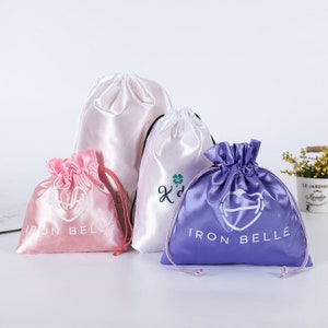 100 pcs Custom satin bag, Customizable Logo Gift Packaging Bag, Satin bag with your logo.