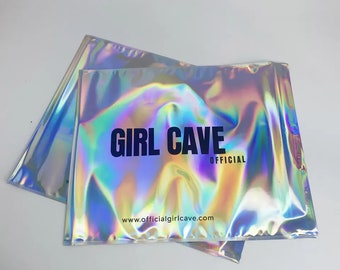 100-500Personalized Holographic Bag, Personalized Holographic bag, Holographic rainbow bags - Shiny bags, iridescent bags, packaging