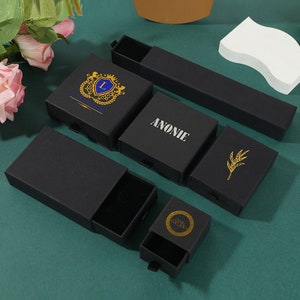 Paper box custom jewelry box with Sponges personalized logo chic small jewelry packaging box bulk drawer cardboard box