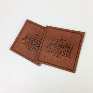 Custom leather patch logo, denim leather label, embossed leather patch, high quality leather patch image 5