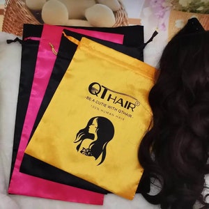 100Custom Satin Bundle Bag,Custom printed bulk satin hair storage bag,Satin Drawstring Dust Cover,hair extension packaging bag,custom logo