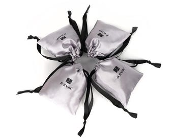 100 Custom Silk Drawstring Bags: Jewelry, Rosary, Wedding Favor