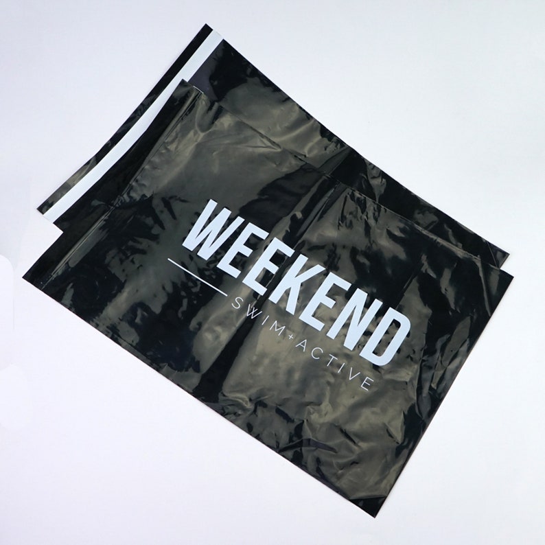 Custom 28cm42cm shipping bags for clothing balck poly  