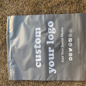 1000Pcs Custom Grey Zipper Bags Sacos de plástico de alta qualidade para roupas com zíper e sacos pretos com zíper