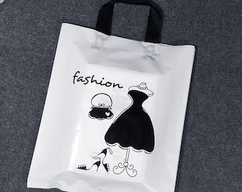 100-1000Pcs Custom Shopping Bags with handle for Boutique Custom Plastic Shopping Bags Merchandise Bags with Logo for Business