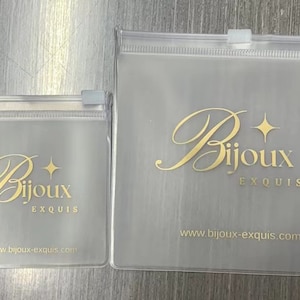 Confezione di orecchini e collane con logo personalizzato, borsa con cerniera, borsa con cerniera per cosmetici e gioielli in PVC trasparente/trasparente