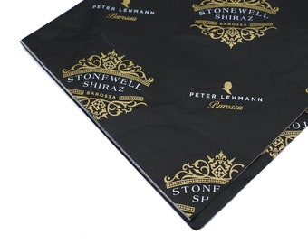 Custom Logo Black Tissue Paper: Gift & Retail Wrapping (15'' x 20'', 500pcs+)