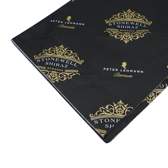 Logo Branded Packaging Black Tissue Paper Branded Tissue Paper Sheets,  Black Wrapping Paper, Custom Logo Wrapping Paper, Personalized Logo 