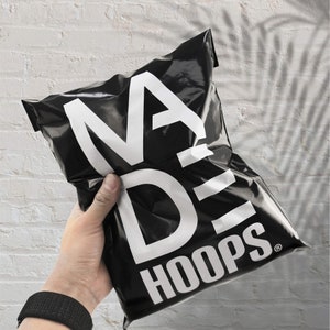 Bolsas de correo de polietileno negras personalizadas de 100 piezas, bolsas de envío personalizadas con logotipo de un color, bolsas de envío negras brillantes personalizadas