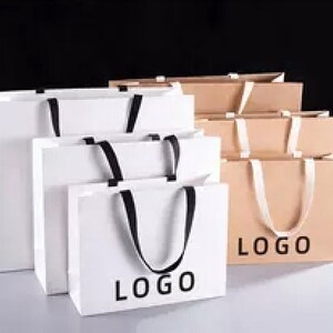 100 Custom paper bags with handles, custom shop bag with logo, custom shop bag, paper bags personalized, paper bags for shipping, shop bag