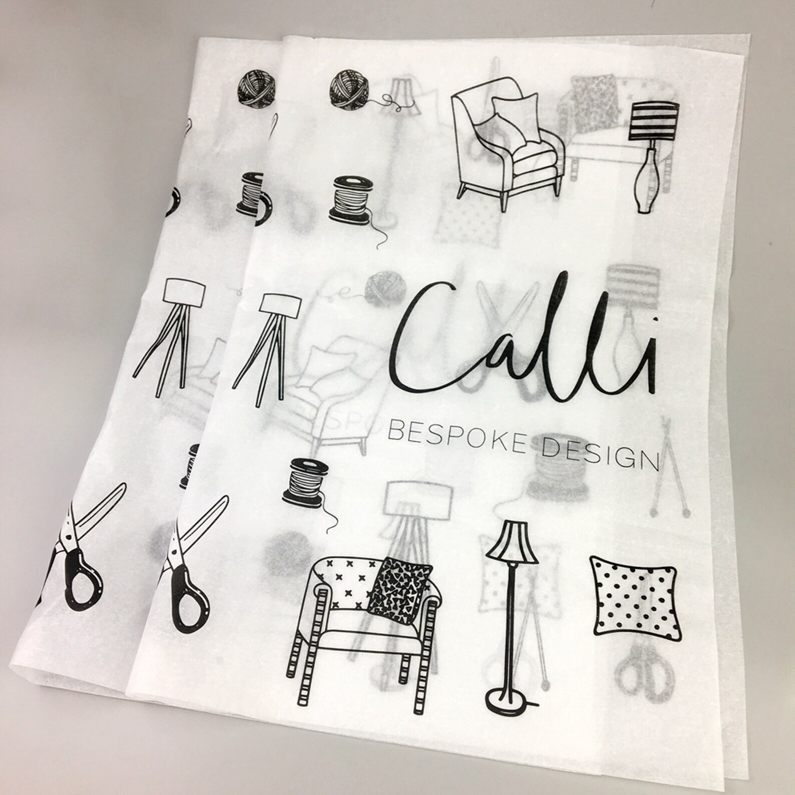 500 clothing Wrapping Paper sheet Custom Logo Print BLACK Etsy