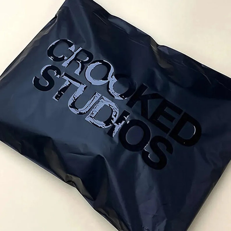 brand matte mailing mail self adhesive free plastic packaging custom printed shipping bag black spot poly mailer image 2