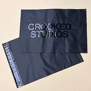 brand matte mailing mail self adhesive free plastic packaging custom printed shipping bag black spot poly mailer image 6