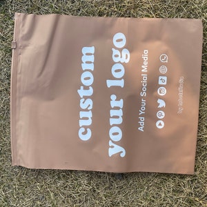 1000個カスタムブラウンジッパーバッグ高品質プラスチックバッグ衣類ジッパーバッグ