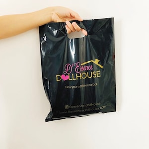 Borse per la spesa personalizzate con logo per boutique Borse di plastica personalizzate con logo Borse per merchandising personalizzate con logo per aziende